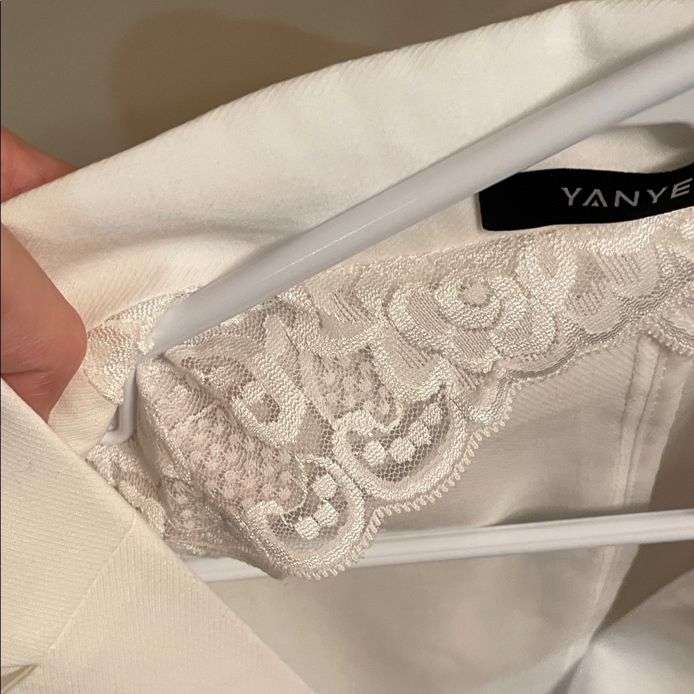 Talbots Classic White Single-Button Blazer With N… - image 3